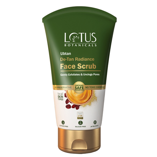 Lotus Botanicals Ubtan De-Tan Radiance Face ScrubInfused with 24K Gold For Gentle Exfoliation