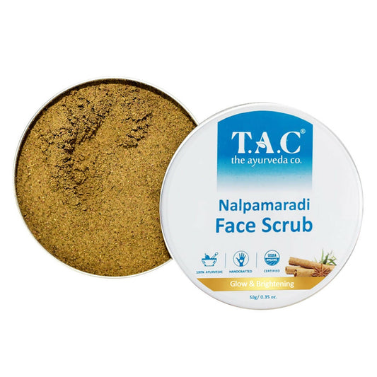Buy TAC - The Ayurveda Co. Nalpamaradi Face Scrub for Glowing & Brightening Skin with Triphala Powder for Women & Men from DrMediCart, Ship from India to USA