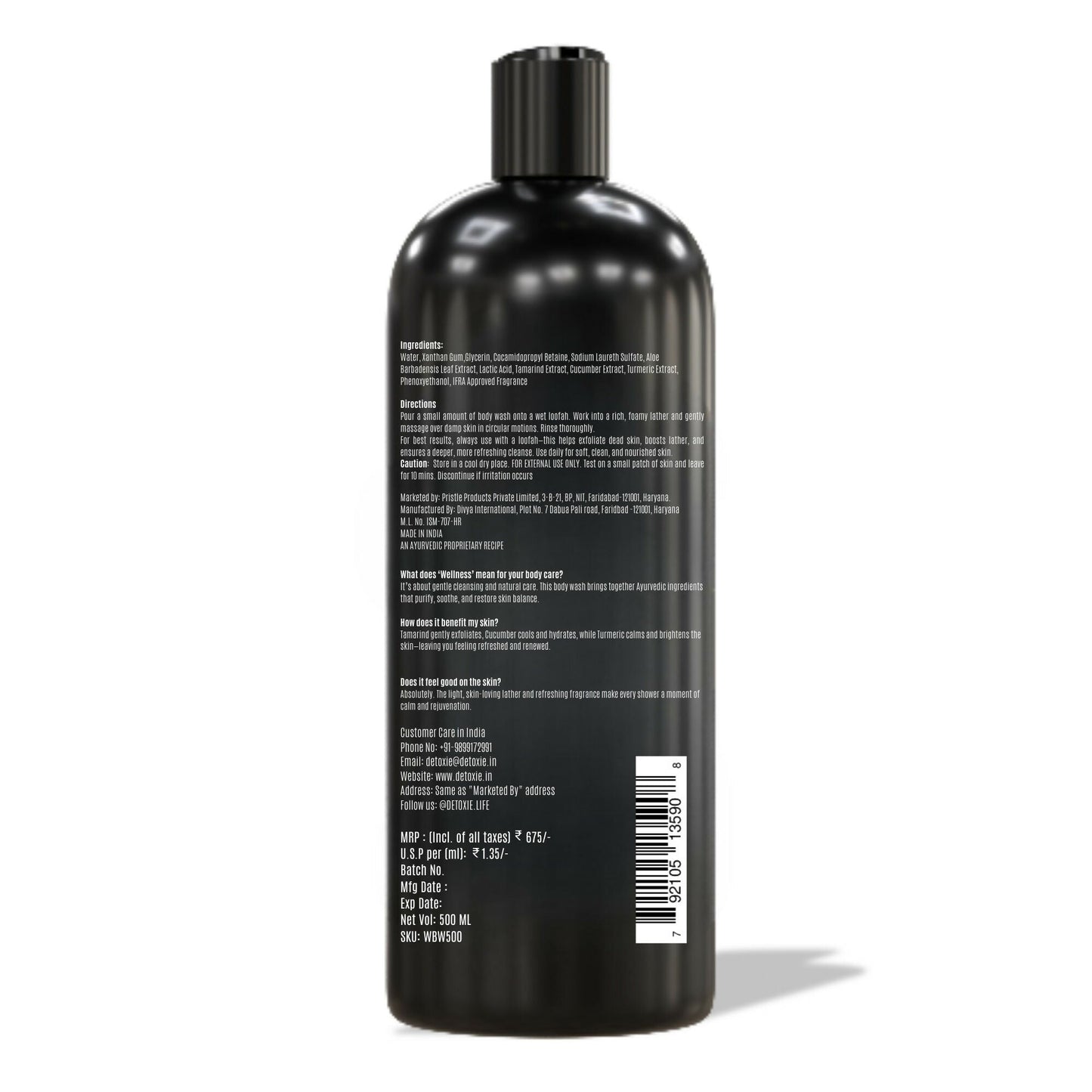 Detoxie Body Wash with Loofah - Wellness