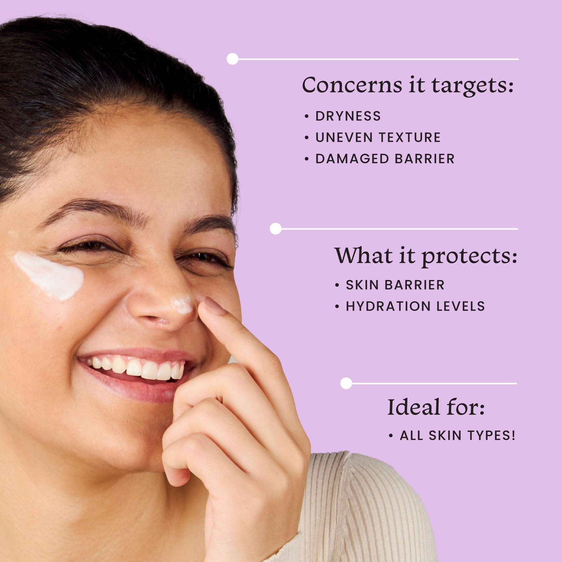 Foxtale Hydrating Ceramide Moisturizer With Hyaluronic Acid - Repairs Skin Barrier and Texture