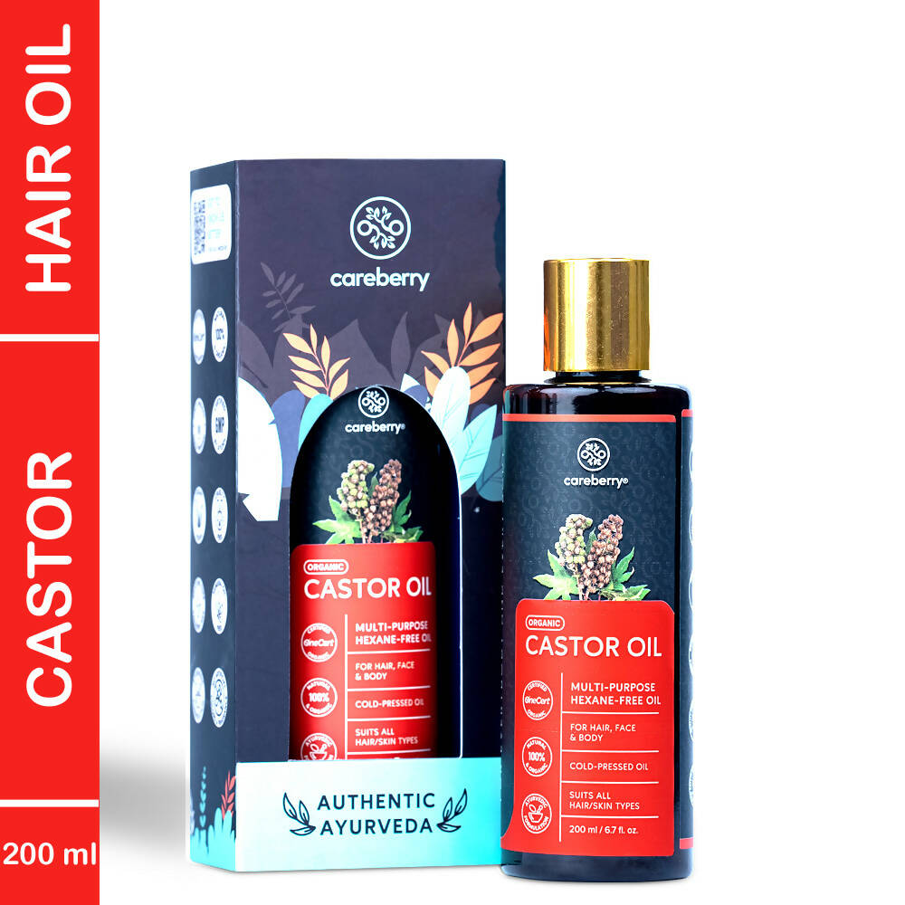 Careberry Organic Hexane-Free Organic Castor Oil For Hair, Face & Body - DrMediCart