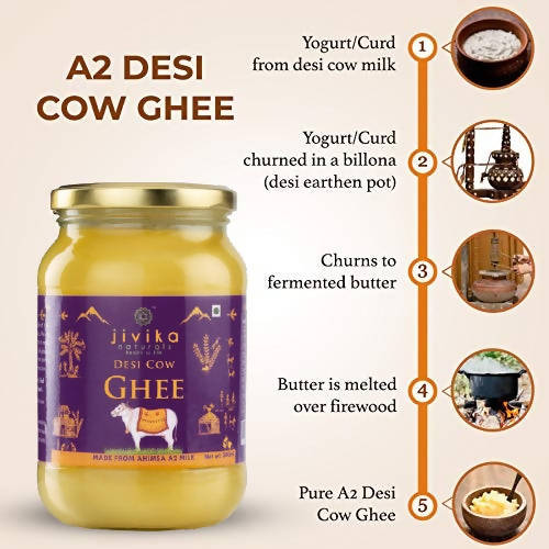 Jivika Naturals A2 Desi Cow Ghee | 100% Desi Gir Cow Ghee | A2 Milk Certified Ghee