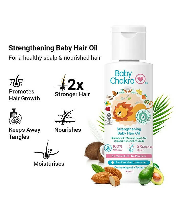 BabyChakra Wash, Shampoo, Massage Oil Hair Oil & Coconut Oil for Babies Combo