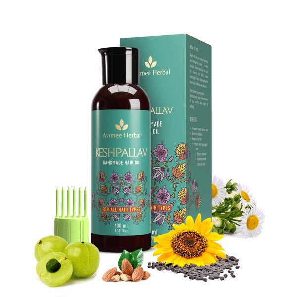 Avimee Herbal Keshpallav Hair Oil For Hair Growth With Amla, Castor, Rosemary & Bringraj Oil