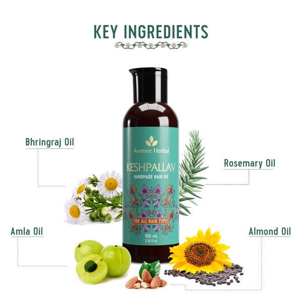 Avimee Herbal Keshpallav Hair Oil & Hairtone PV 1 Handmade Scalp Spray Combo With Rosemary, Amla, Methi & Bhringraj