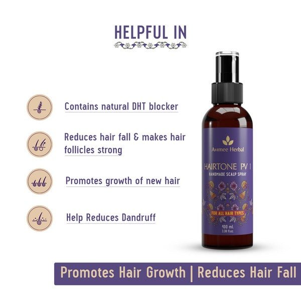 Avimee Herbal Keshpallav Hair Oil & Hairtone PV 1 Handmade Scalp Spray Combo With Rosemary, Amla, Methi & Bhringraj