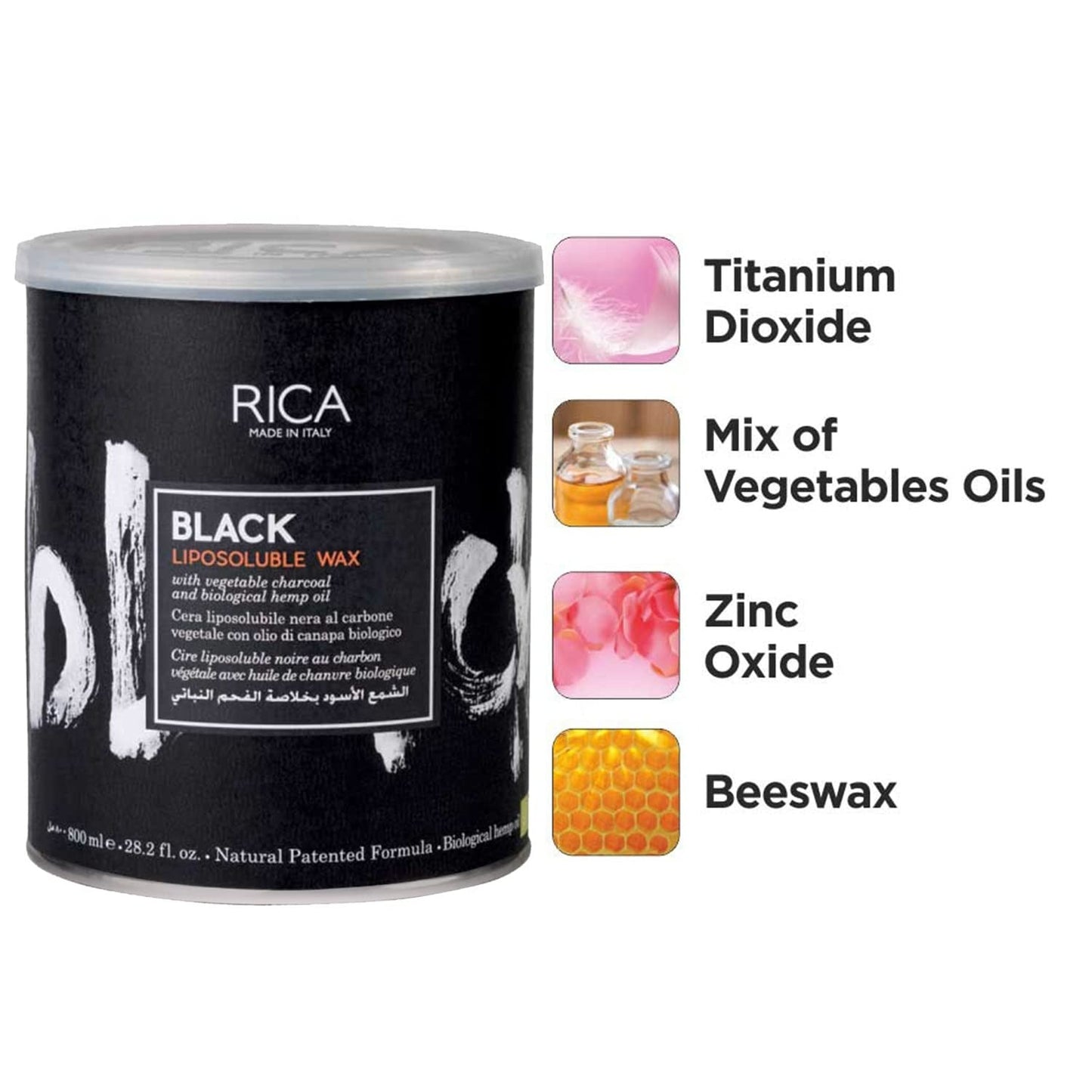 Rica Black Liposoluble Wax With Vegetable Charcoal, For All Skin Types