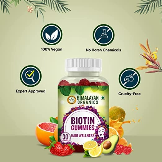Himalayan Organics Biotin Gummies Hair Vitamins - DrMediCart