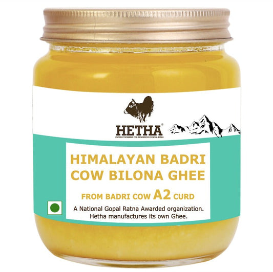 Hetha Himalayan Badri Cow A2 cultured Bilona Ghee / A2 Ghee | Organic and Pure Cow Ghee | Made From Grass Fed A2 Cow's Milk