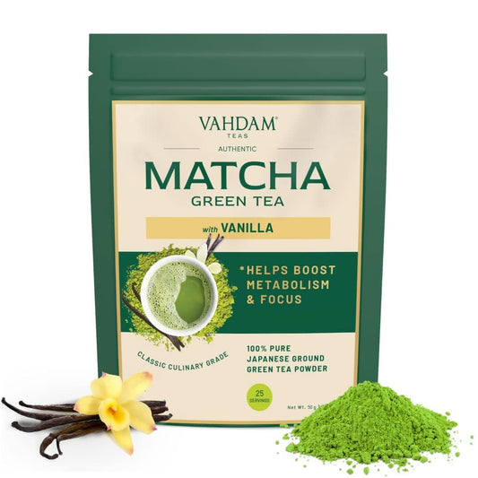 Buy Vahdam Vanilla Matcha Green Tea Powder from DrMediCart, Ship from India to USA