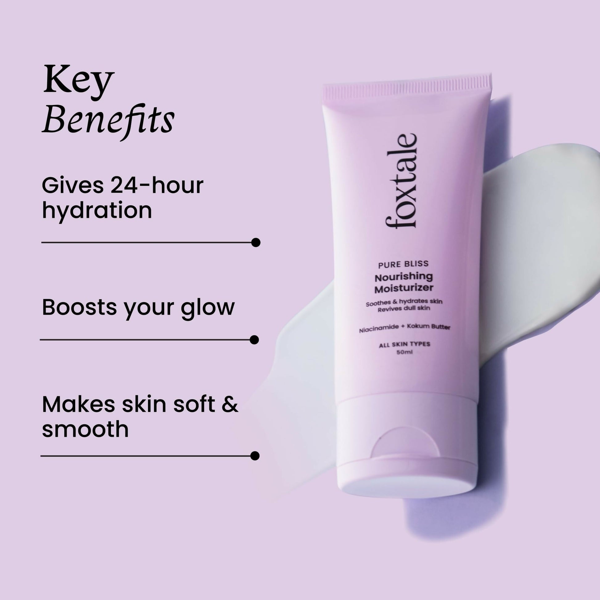 Foxtale Nourishing Face Moisturizer With Niacinamide For 24 Hr Hydration & Lightweight