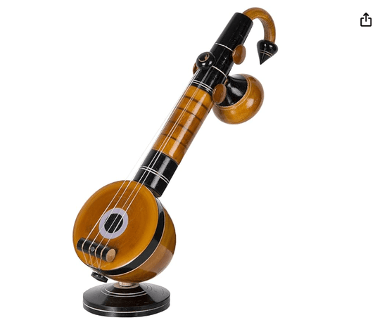 Buy Eco Friendly Eucalyptus Wooden Veena Home Decor Showpiece (9 cm x 9 cm x 27 cm, Brown) Decorative Showpiece - 30 cm from DrMediCart, Ship from India to USA