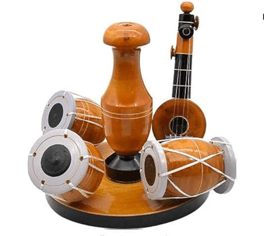Buy Eco Friendly Wooden Handcrafted Musical Set with Vase Decor Decorative Showpiece for Home Table Office Living Room Decoration Item from DrMediCart, Ship from India to USA