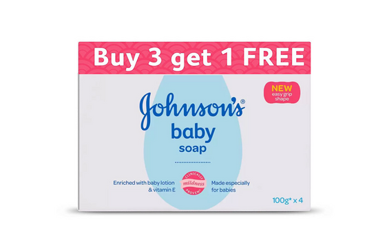 Johnson's Baby Soap Buy 3 Get 1 Free (100 gm Each)