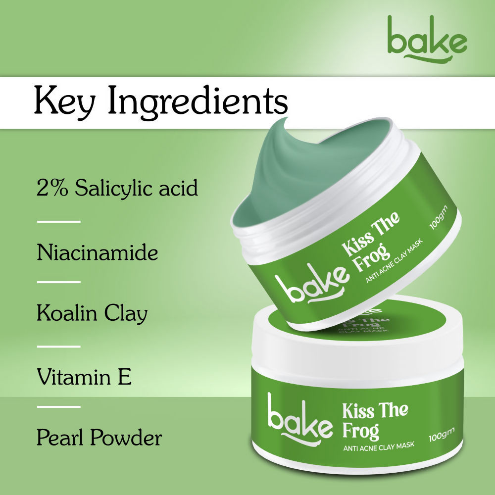 Bake Kiss The Frog Anti Acne Clay Mask With 2% Salicylic Acid & Niacinamide