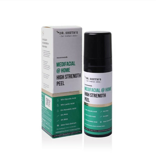 Dr. Sheth's Exfoliating Medifacial @ Home High Strength Peel AHA BHA Peeling Solution for Luminous, Even-Toned Skin