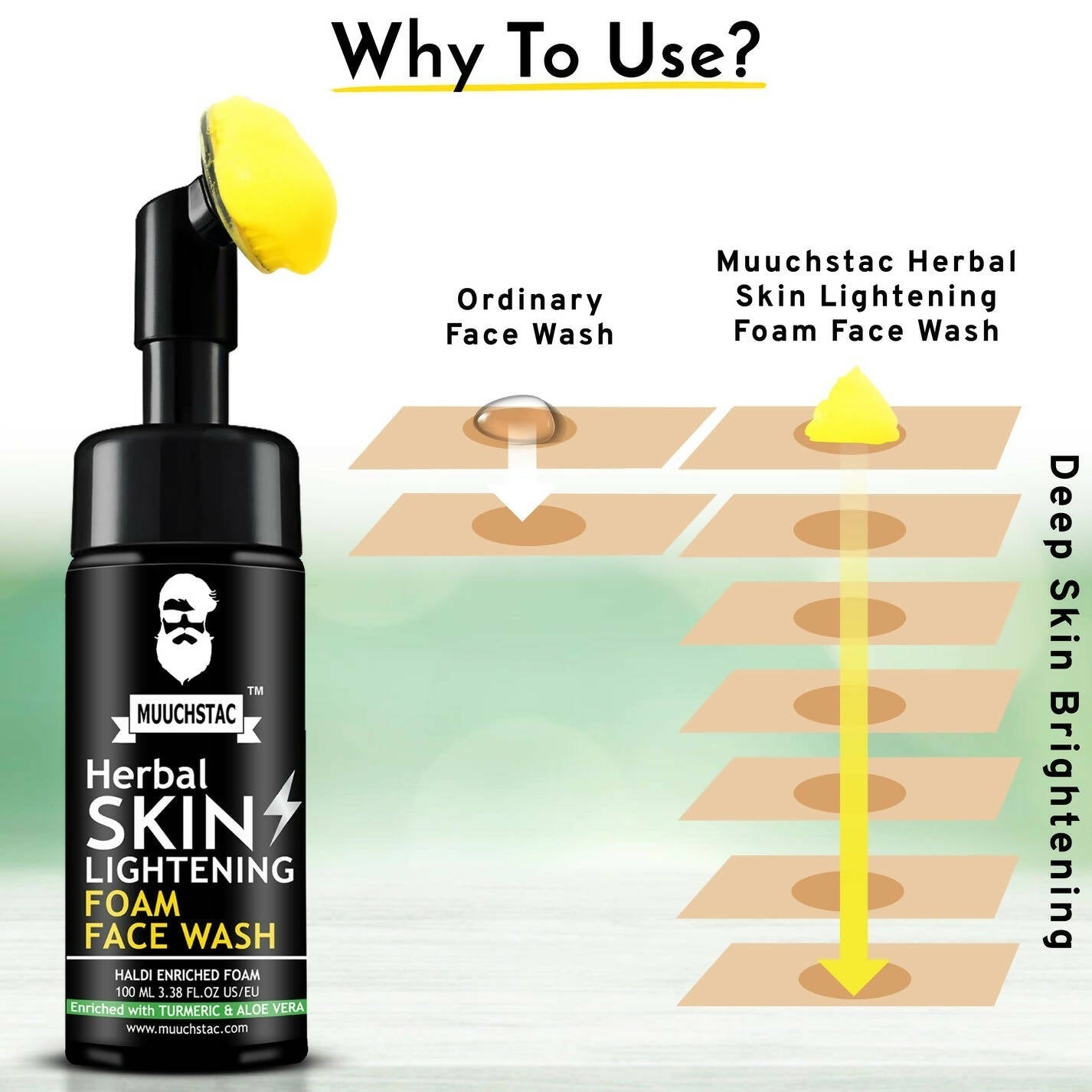 Muuchstac Herbal Skin Lightening Foam Face Wash - DrMediCart