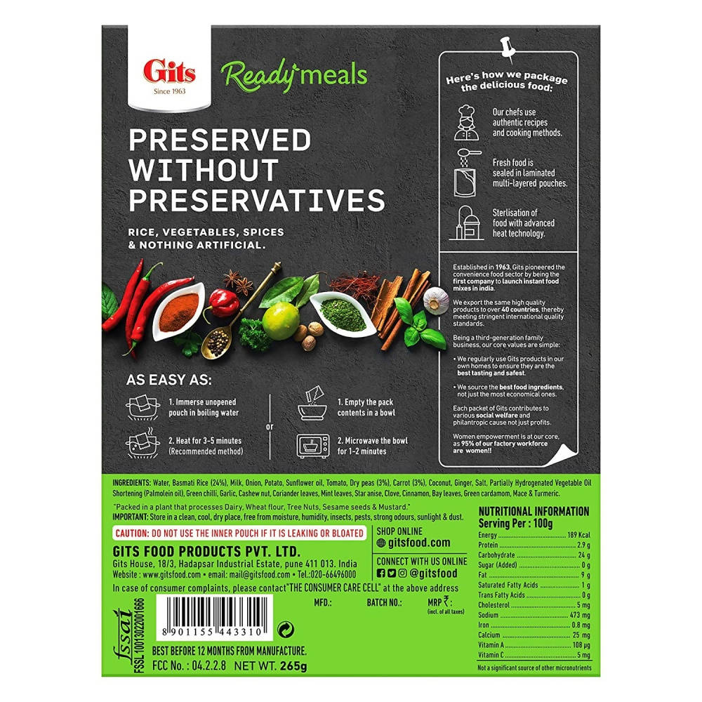 Gits Ready Meals Heat & Eat Masala Rice