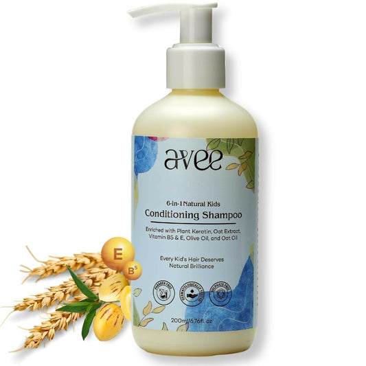 Avee Kids Shampoo for 5 to 12 Yrs, Silky & Shiny Hair, Easy Detangling, Reduces Itchy Scalp & Hair Fall