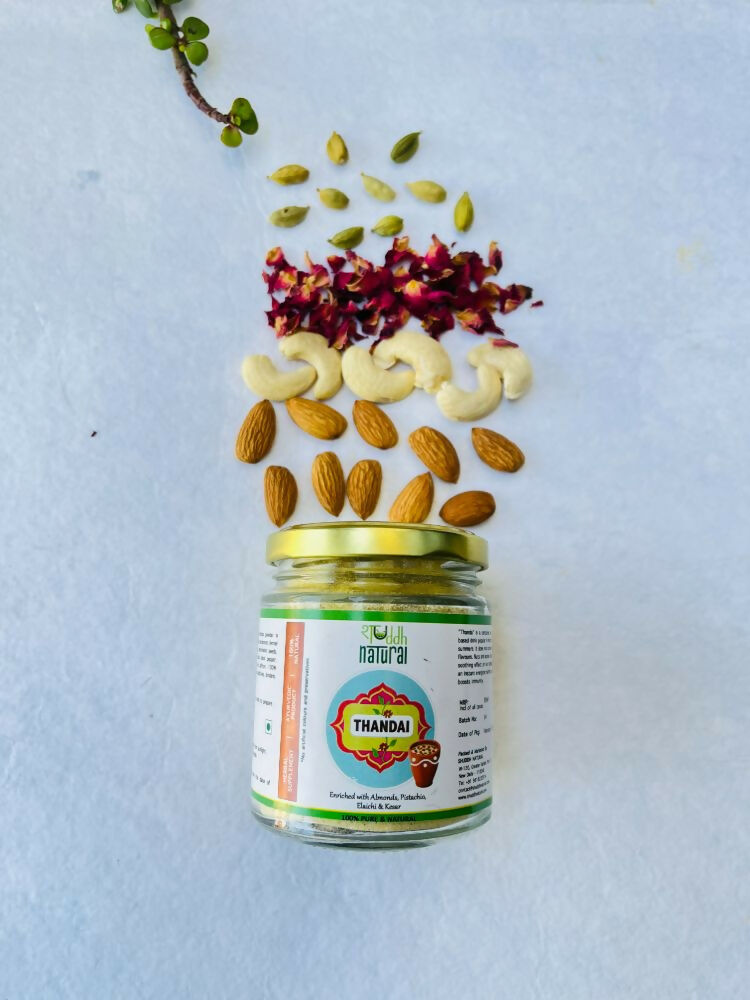 Shuddh Natural Ubtan Based Herbal Gulal, Ayurvedic Thandai Powder and Honey | Holi Gift Hamper