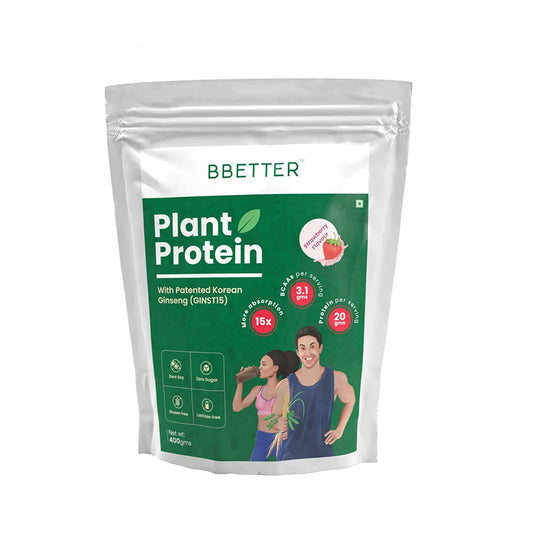 BBETTER Plant Protein Powder for Men & Women - Strawberry Flavour