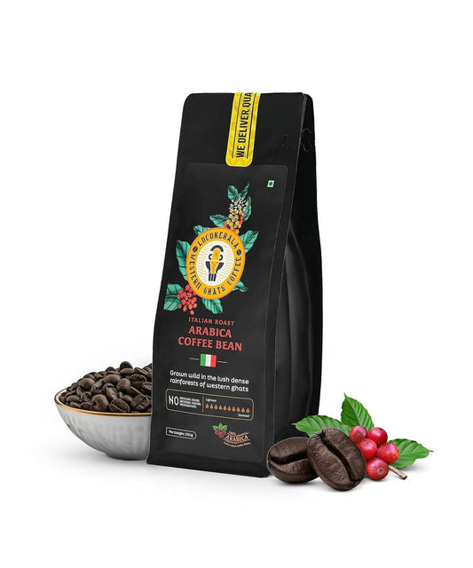Buy LocoKerala Western Ghats Italian Roast Arabica Whole Bean Coffee from DrMediCart