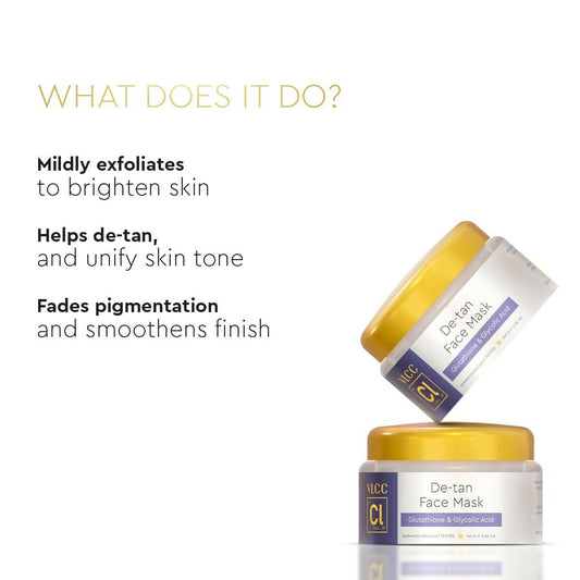 Buy VLCC Clinic De-Tan Face Mask with Glutathione + Glycolic Acid from DrMediCart, Ship from India to USA
