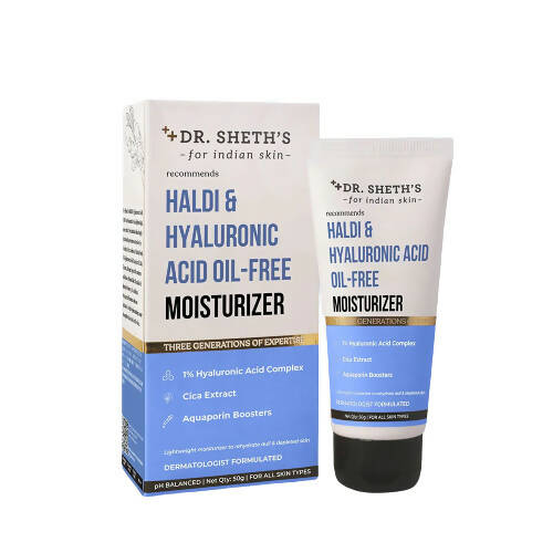 Dr. Sheth's Haldi & Hyaluronic Acid Oil Free Moisturizer pH Balanced To Rehydrate Dull Skin, For All Skin Types