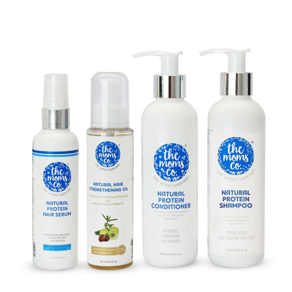 Buy The Moms Co Natural Anti-Hair Fall Complete Care 4-Step Kit from DrMediCart, Ship from India to USA