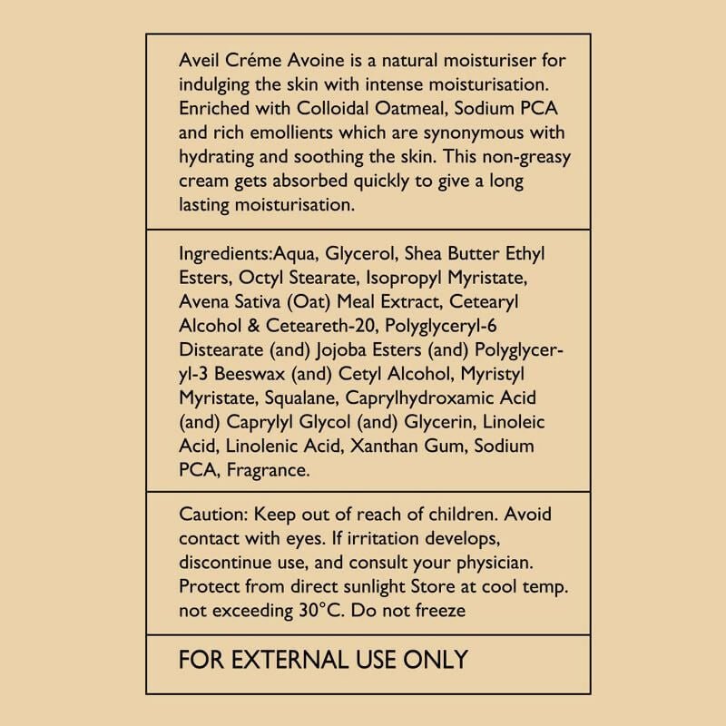 Aveil Creme Avoine Oat Meal Body Moisturizer