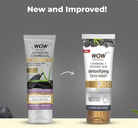 Wow Skin Science Activated Charcoal Face Wash Gel