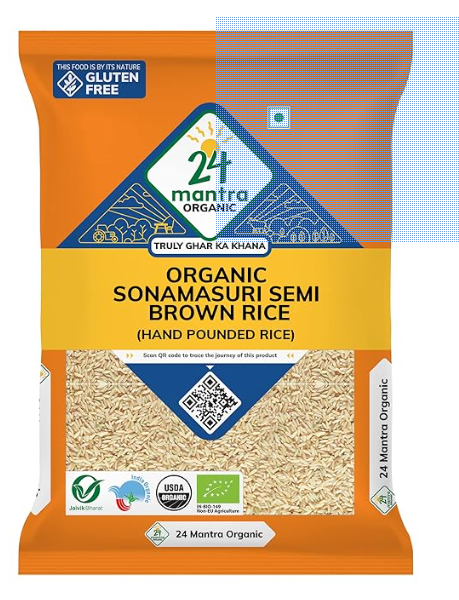 Buy 24 Mantra Organic Sonamasuri Raw Semi Brown Rice from DrMediCart