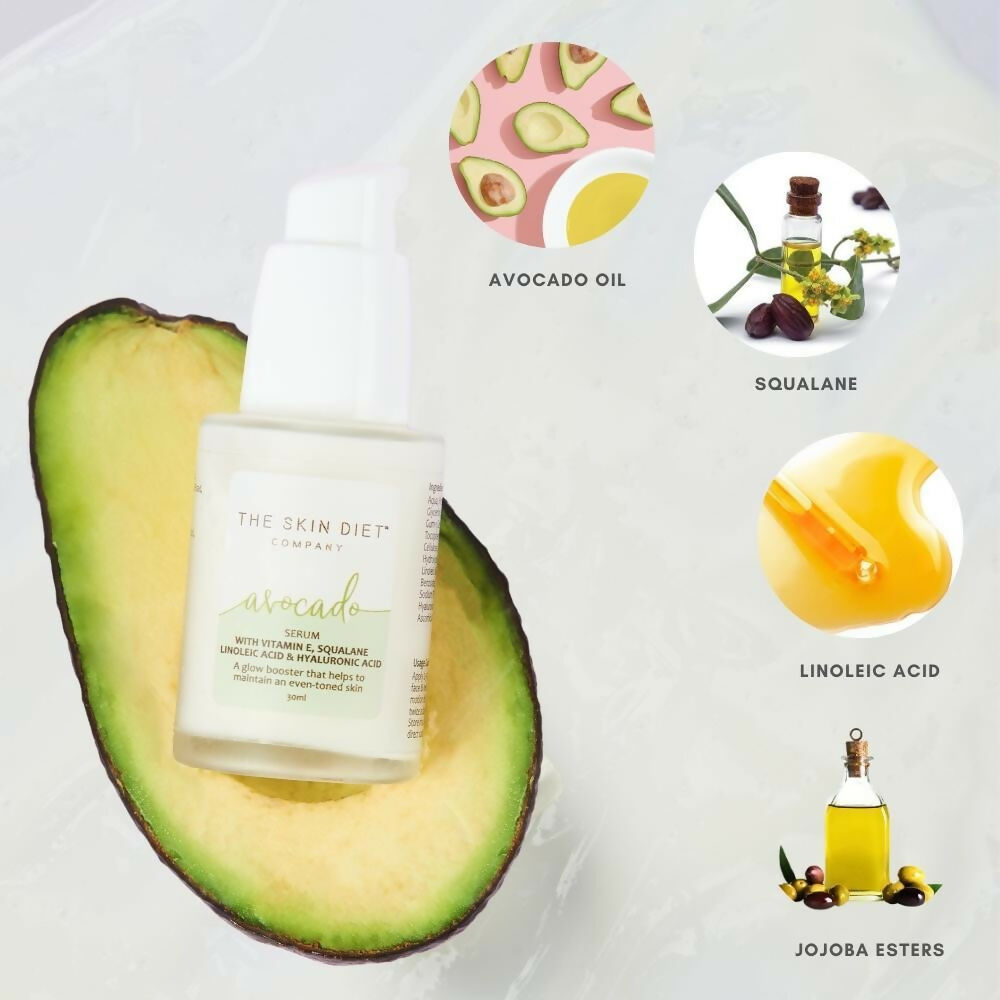 The Skin Diet Avocado Milky Glow Serum for Even Skin Tone with Hyaluronic Acid for Dull Skin