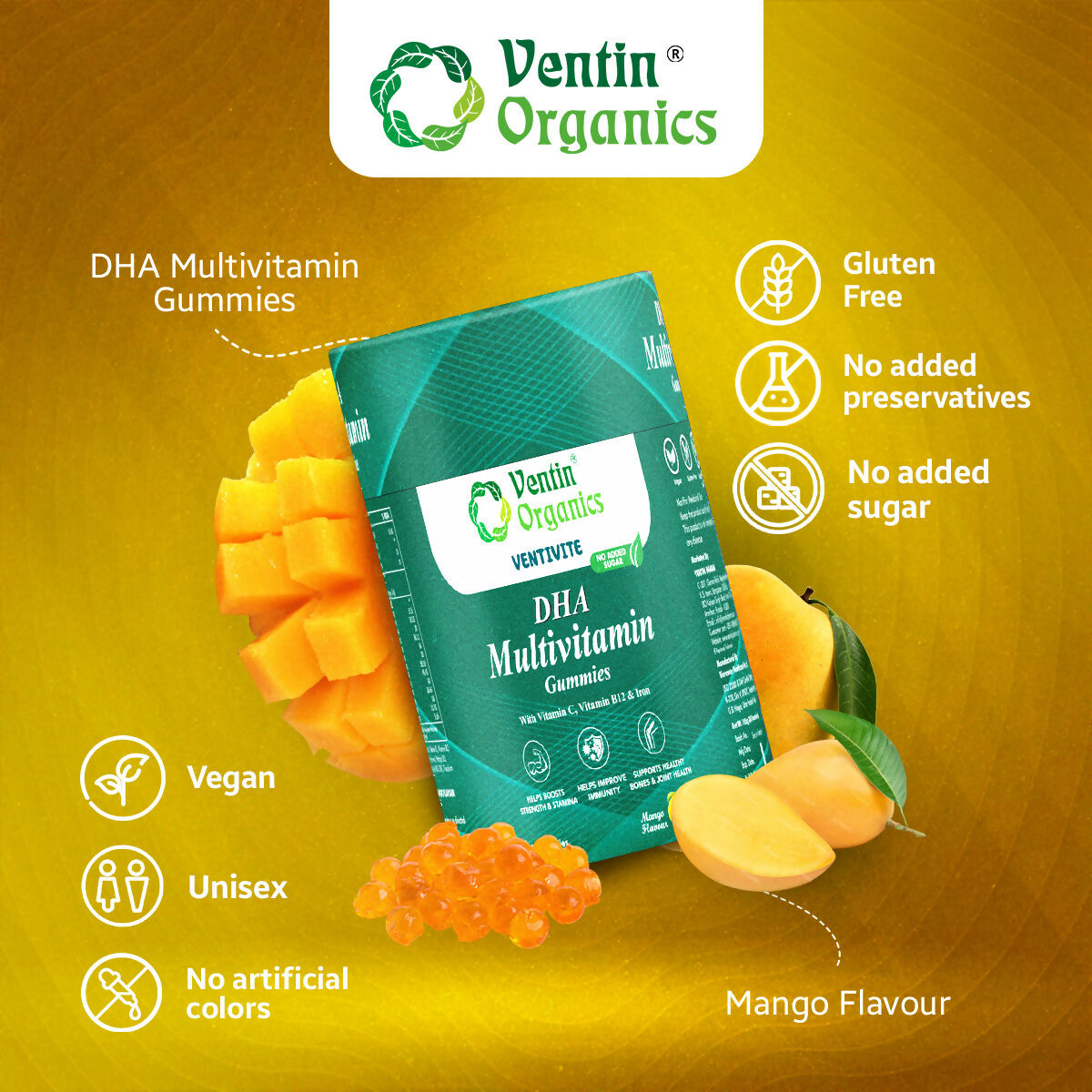 Ventin Organics Ventivite DHA Multivitamin Gummies