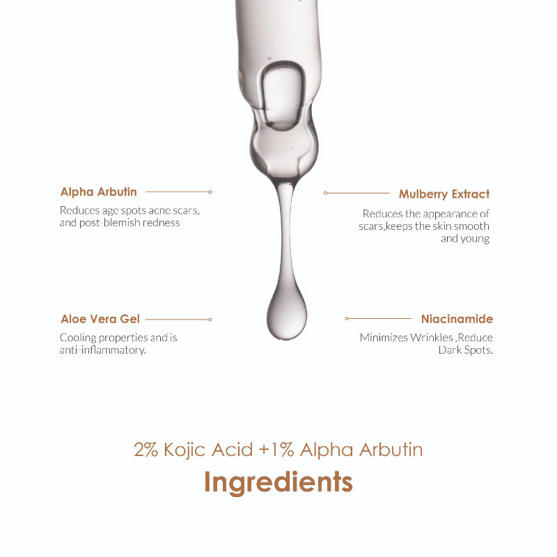 The Body Temple 2% Kojic Acid + 1% Alpha Arbutin Face Serum