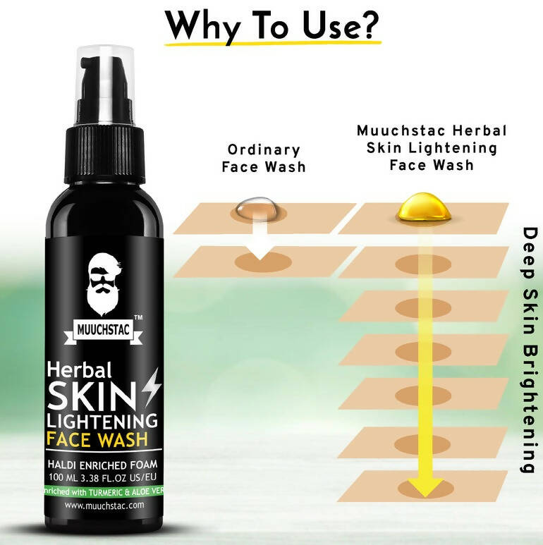 Muuchstac Herbal Skin Lightening Haldi Face Wash For Men - DrMediCart