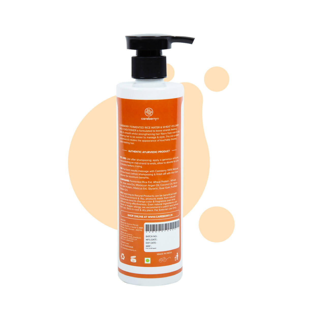 Careberry Fermented Rice Water & Wheat Volumizing Conditioner for Thin and Brittle Hair - DrMediCart