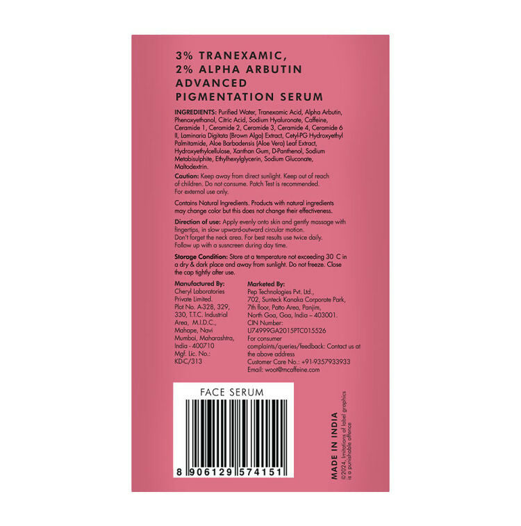 mCaffeine Clear Glow 3% Tranexamic, 2% Alpha Arbutin Advanced Pigmentation Serum