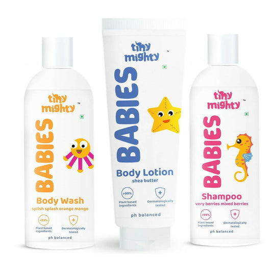 Tiny Mighty Baby Body Wash, Lotion & Shampoo Combo For Sensitive Skin of Kids