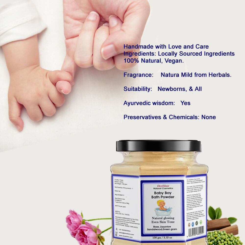 DevElixir Baby Boy Bath Powder Natural Glow