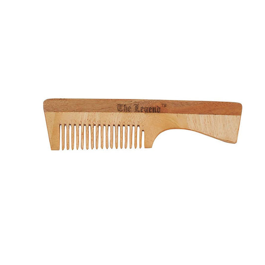 The Legend Organic Pure Neem Wood Comb With Handle