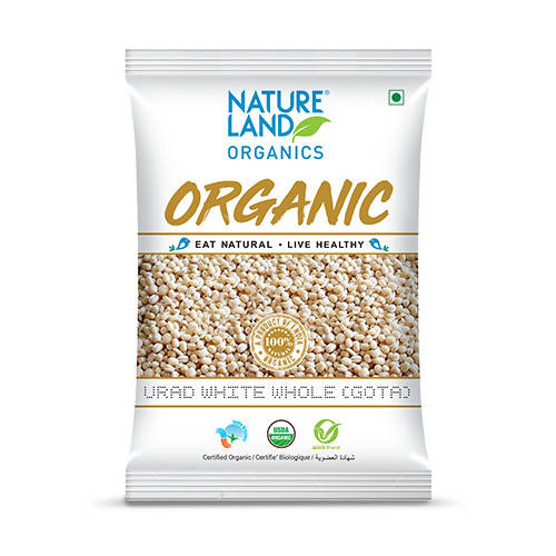Nature Land Organics Urad White Whole (Gota)