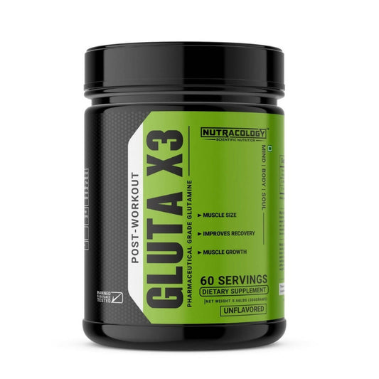 Nutracology Gluta X3 Micronized Glutamine For Muscle Recovery & Strength