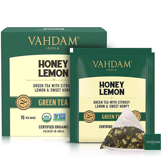 Buy Vahdam Honey Lemon Green Tea from DrMediCart, Ship from India to USA