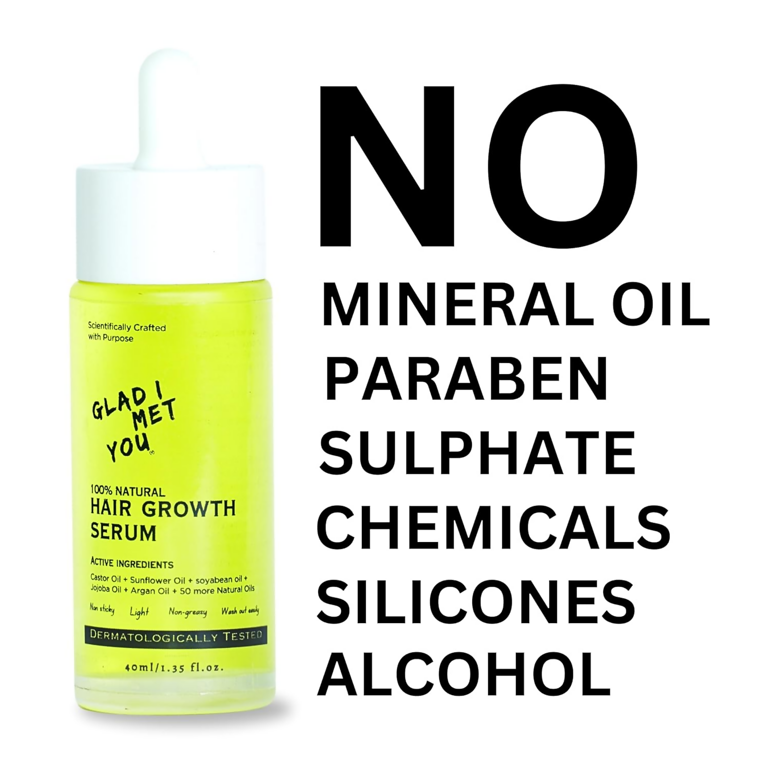 Glad I Met You Hair Growth Serum - Rosemary Castor & Sunflower Oils + 50 More Natural Oils