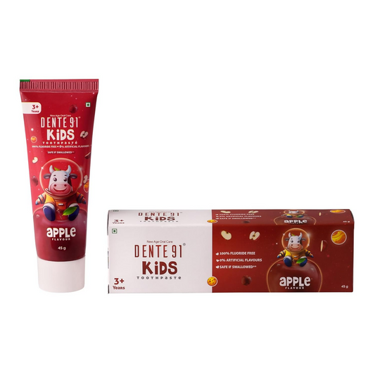Dente91 Kids Toothpaste Protects Against Dental Caries & Hypersensitivity Fluoride Free Apple Flavour