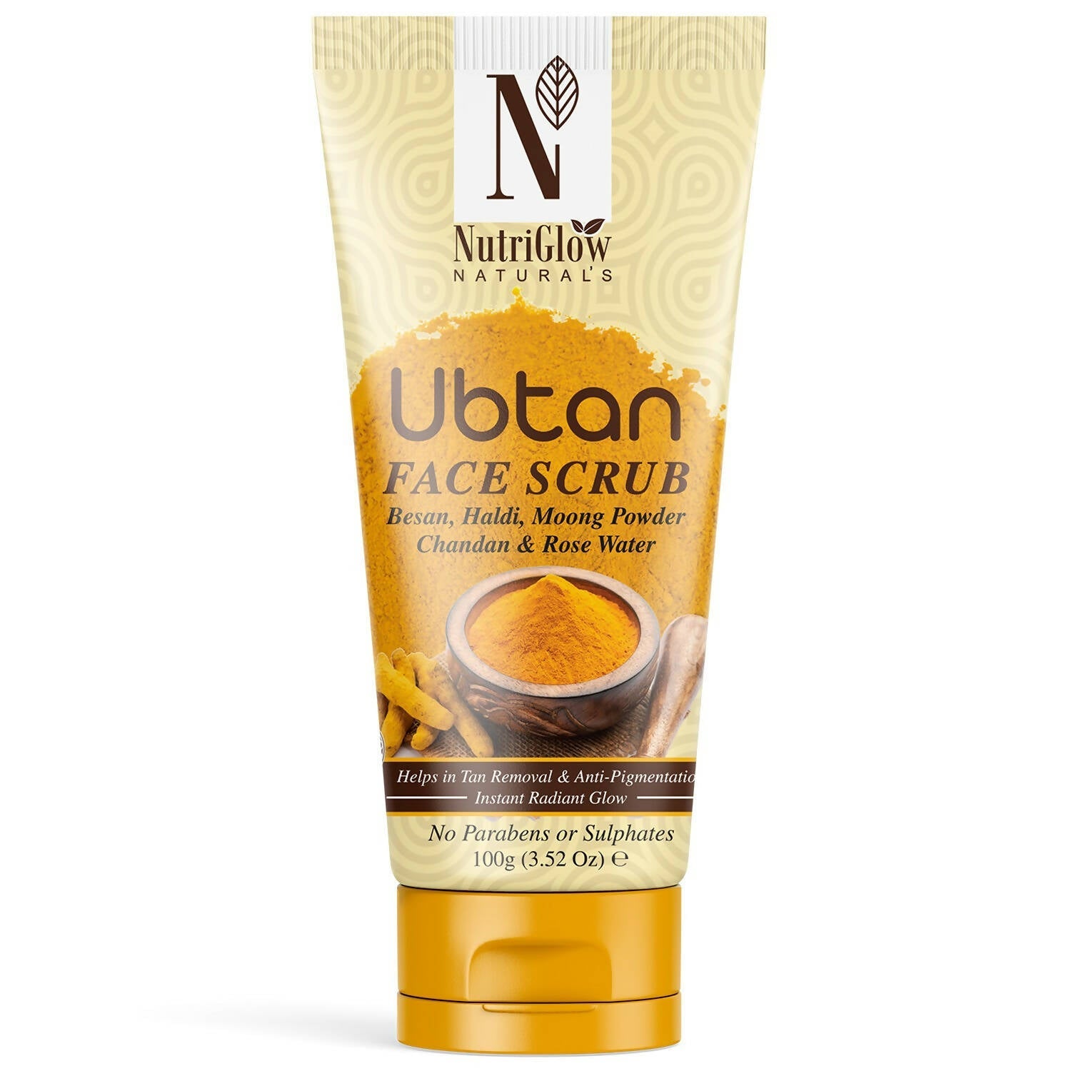 NutriGlow NATURAL'S Ubtan Face & Body Scrub with Besan, Moong Powder