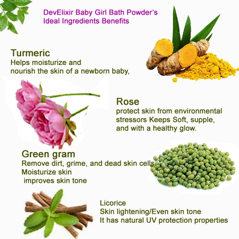 DevElixir Baby Girl Bath Powder Natural Glow & Even Skin Tone