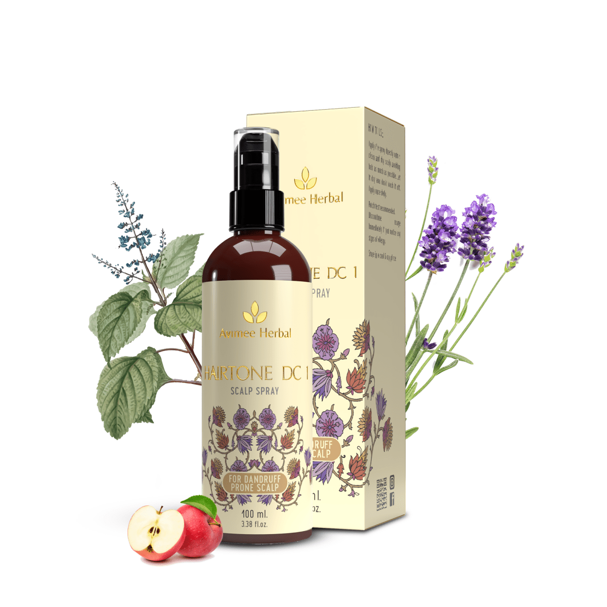 Avimee Herbal Anti Dandruff Kit, Fights Dandruff & Moisturises Scalp Naturally, With Rosemary, Apple Cider Vinegar, Tea Tree Oil & Neem Extracts