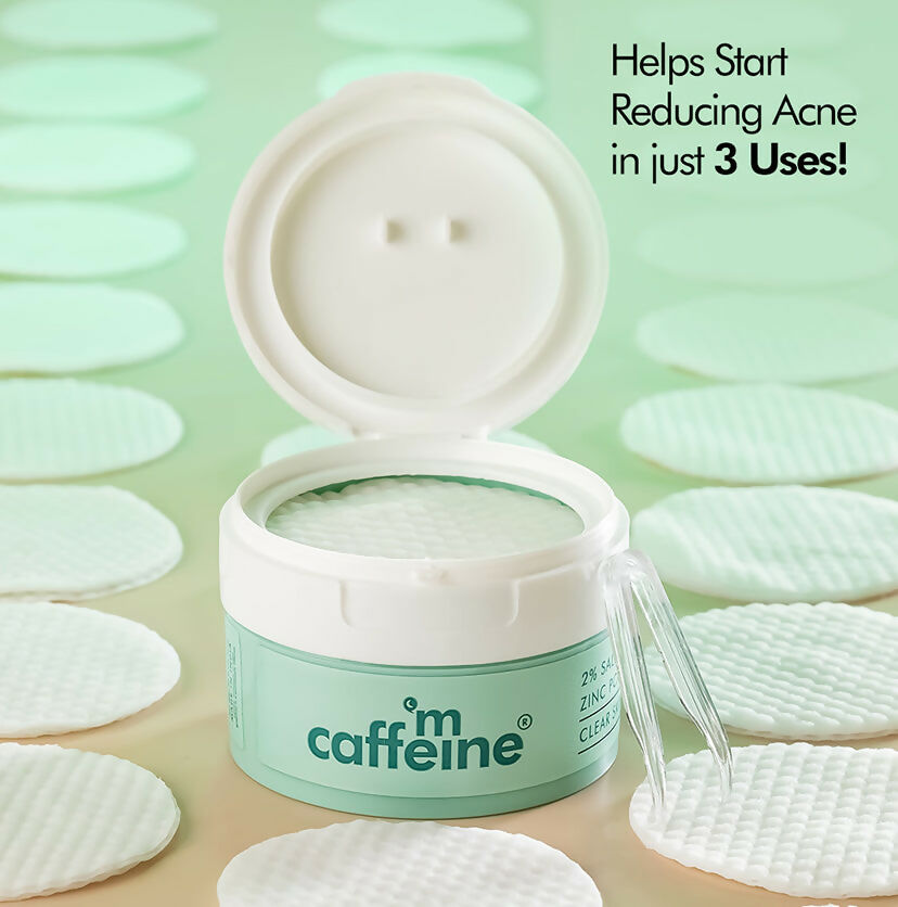 mCaffeine 2% Salicylic Acid Serum Clear Skin Acne Pads - Acne & Oil Control with Matcha Tea